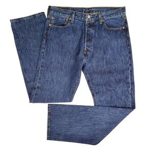 Levi's 501 Original Fit Straight Leg Button Fly Jean Dark Stonewash 34x32